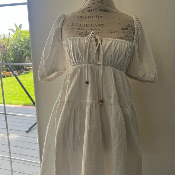 Zara White Puff Sleeve Sundress Color White Size Small - Picture 3 of 12